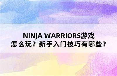 NINJA WARRIORS游戏怎么玩？新手入门技巧有哪些？